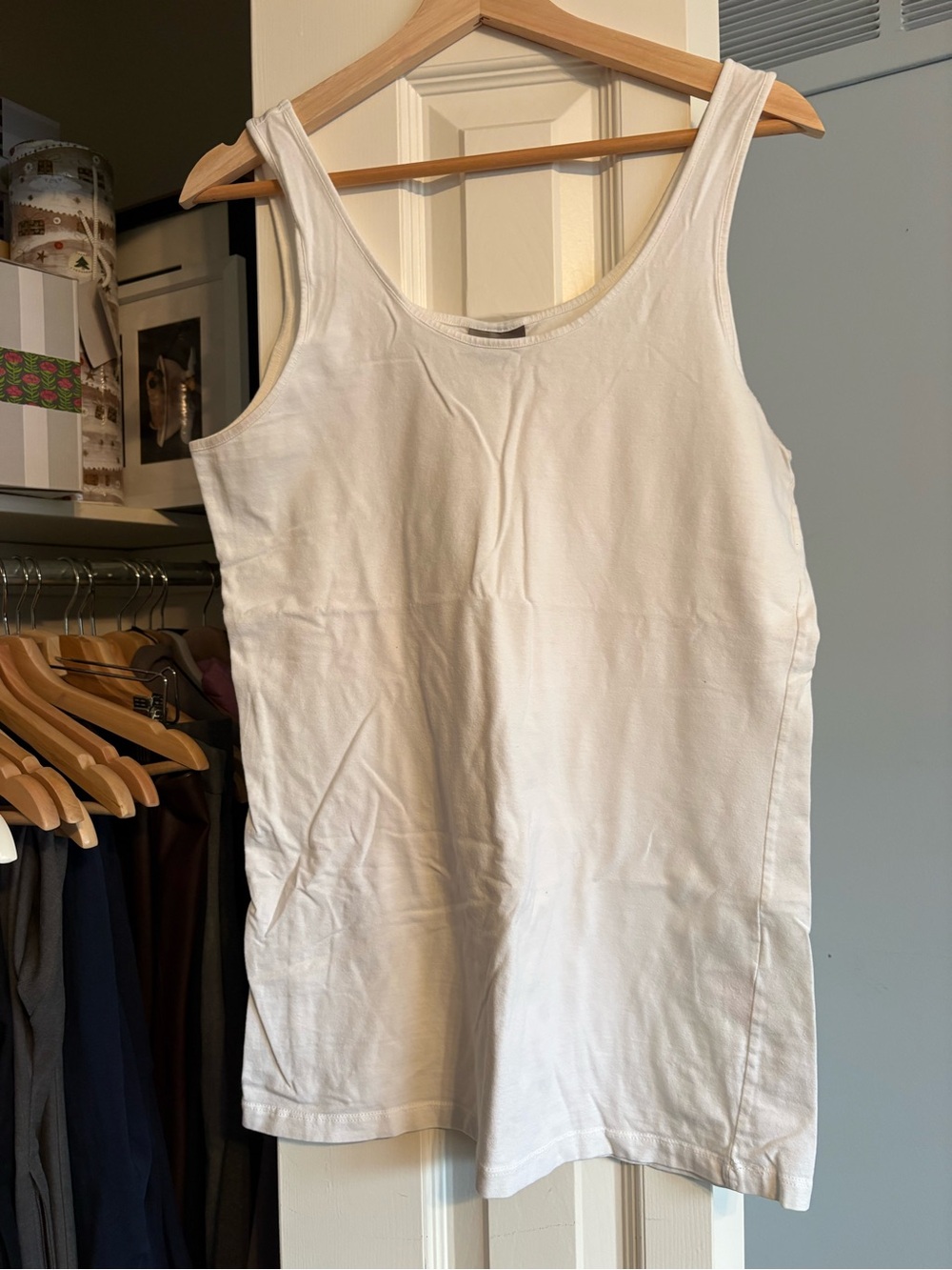 White Long Shot Tank Top by Vero Moda (Silver Icing)
